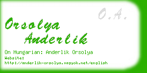 orsolya anderlik business card